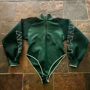 Ivy Park Mesh Green Long-Sleeve Bodysuit